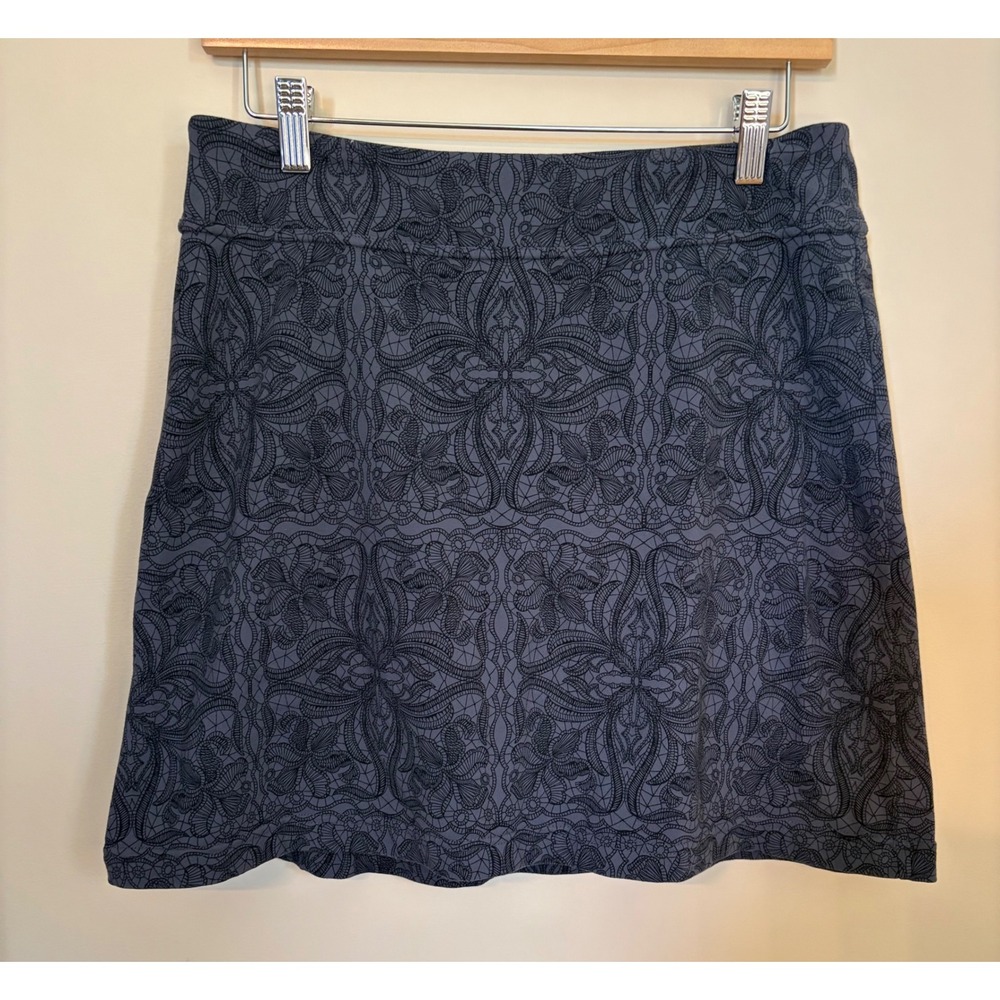 Athleta Everyday Skort Skirt Grey Black Paisley Tennis Golf 413901 Small (6-8)‎